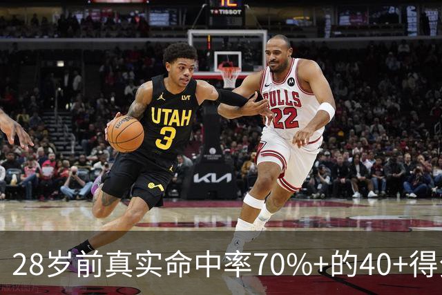 28岁前真实命中率70%+的40+得分场次榜